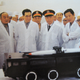 Chinese leaders including former head Jiang Zemin (far left) look at a model for the Dongfeng-11 missile, a short-range ballistic missile designed in the 1970s.